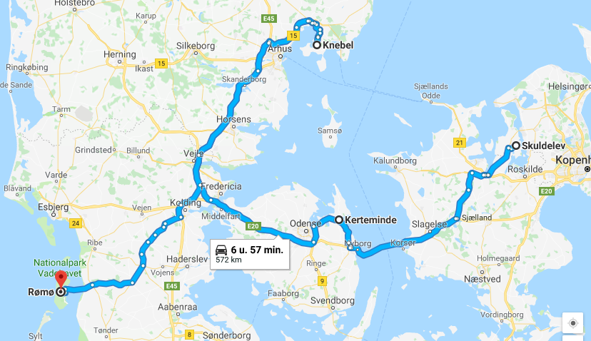 Rondreizen in het zuiden van Denemarken - de route