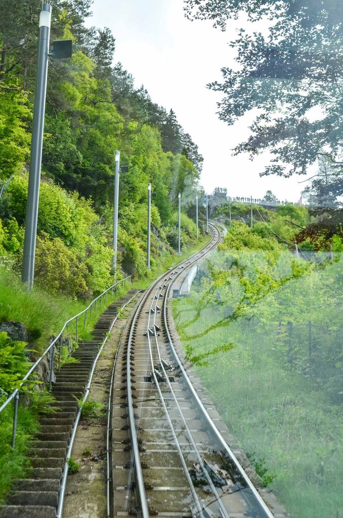 Kabelbaan in Bergen Noorwegen