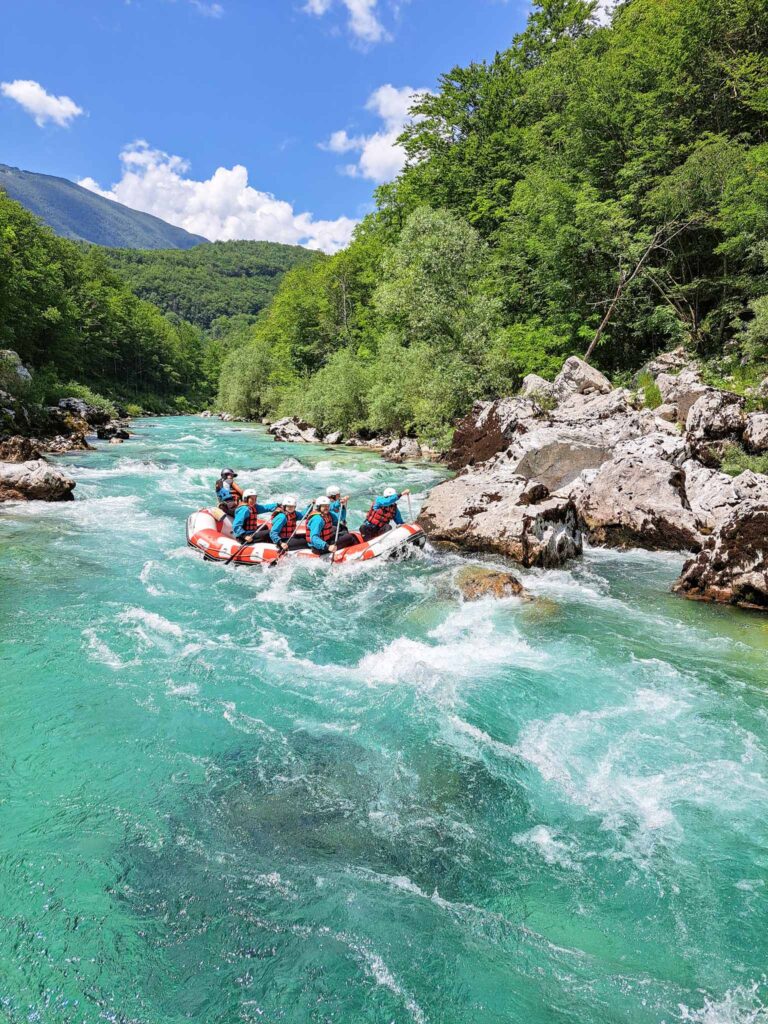 Raften op de Soča rivier