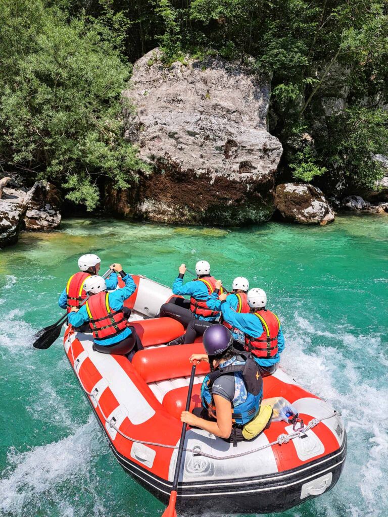 Raften op de Soča rivier