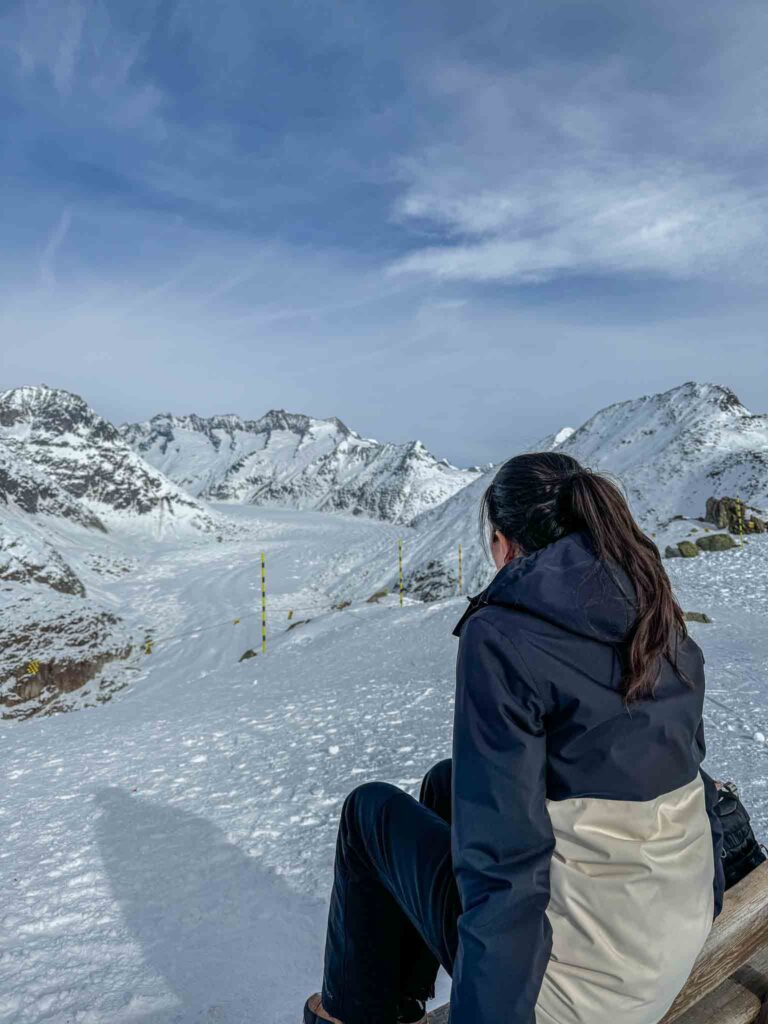 Uitzicht op de Aletsch Gletsjer in Aletsch Arena
