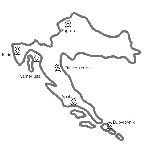 Hoogtepunten van Kroatië op de kaart