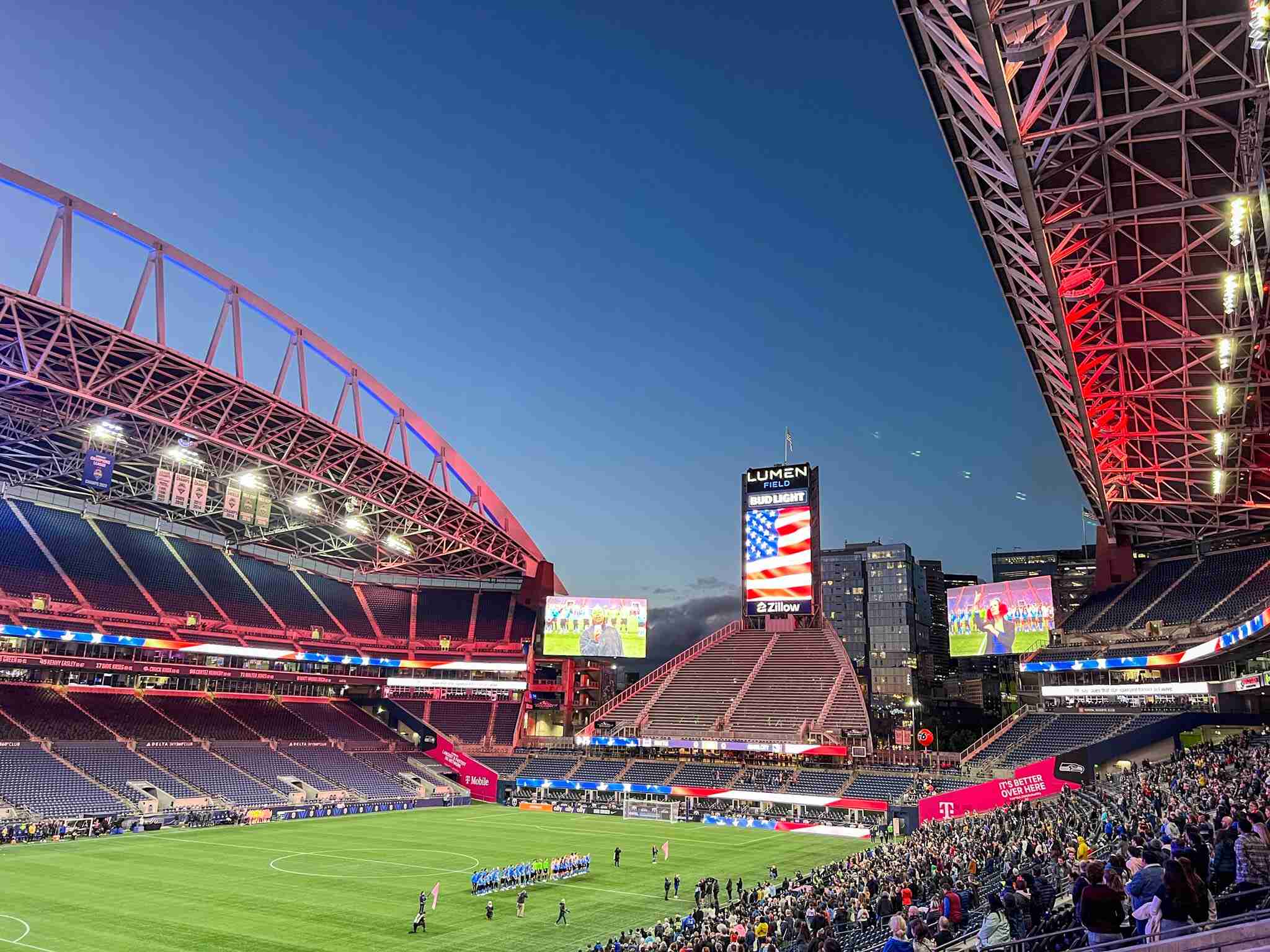 Voetbalwedstrijd in Seattle