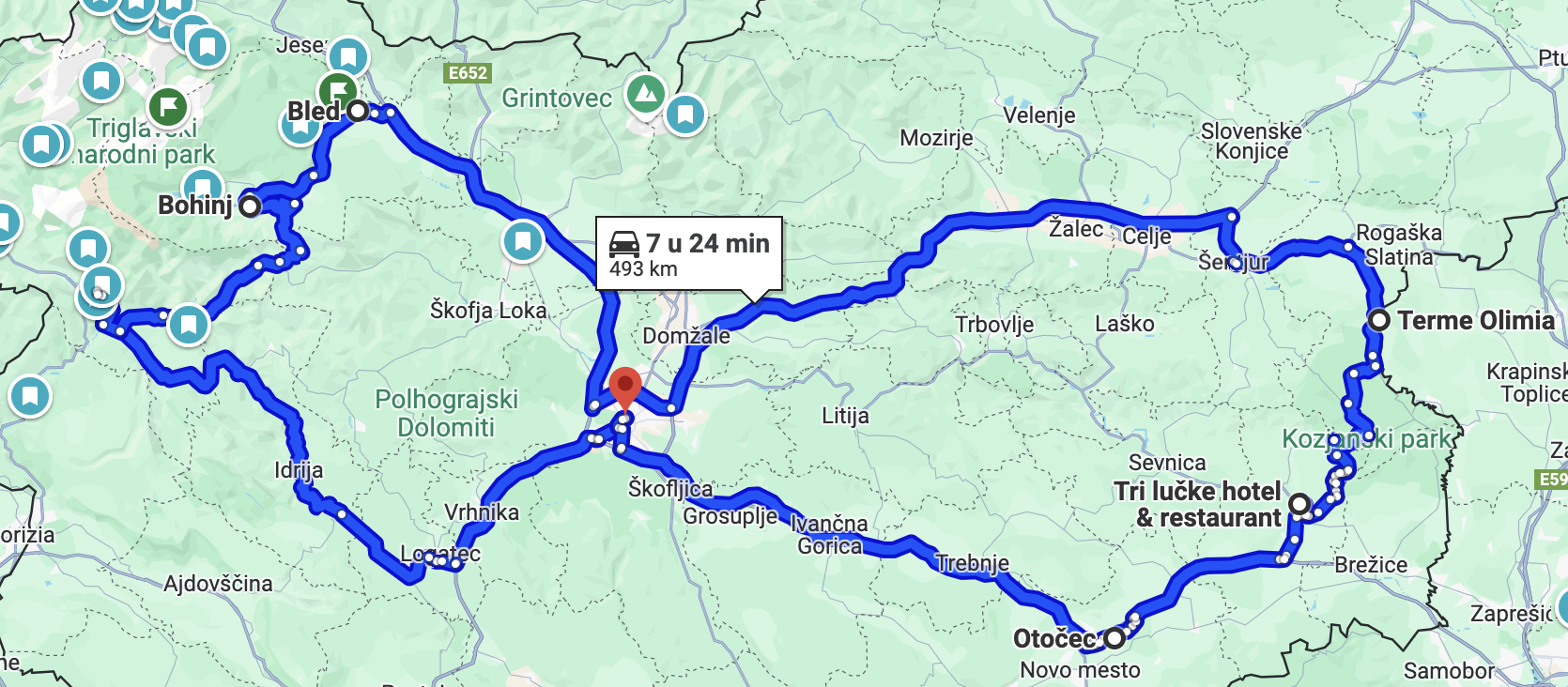 Route roadtrip Slovenië